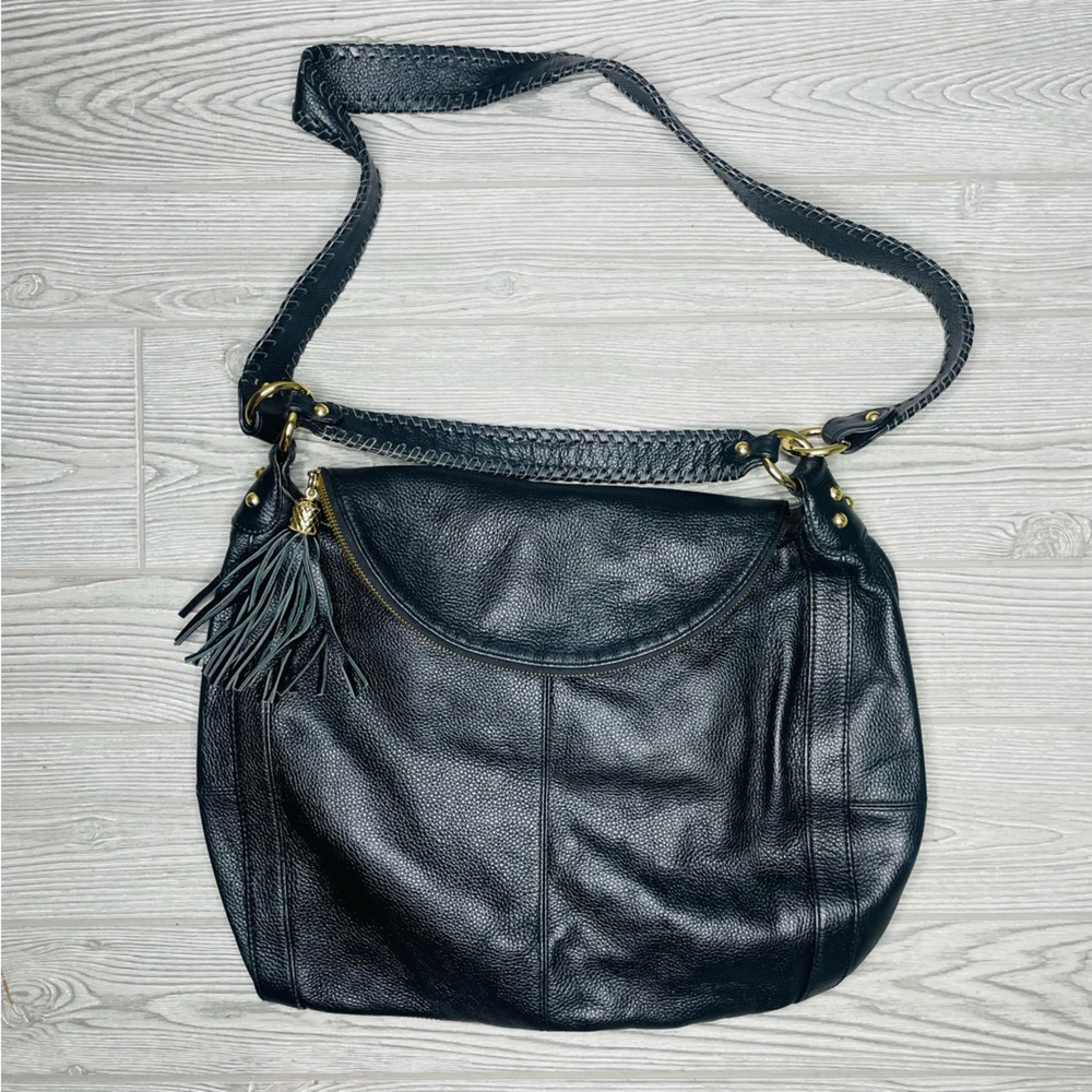 Onna Ehrlich Women Accessories Satchel Black Leather purse bag crossbody handbag